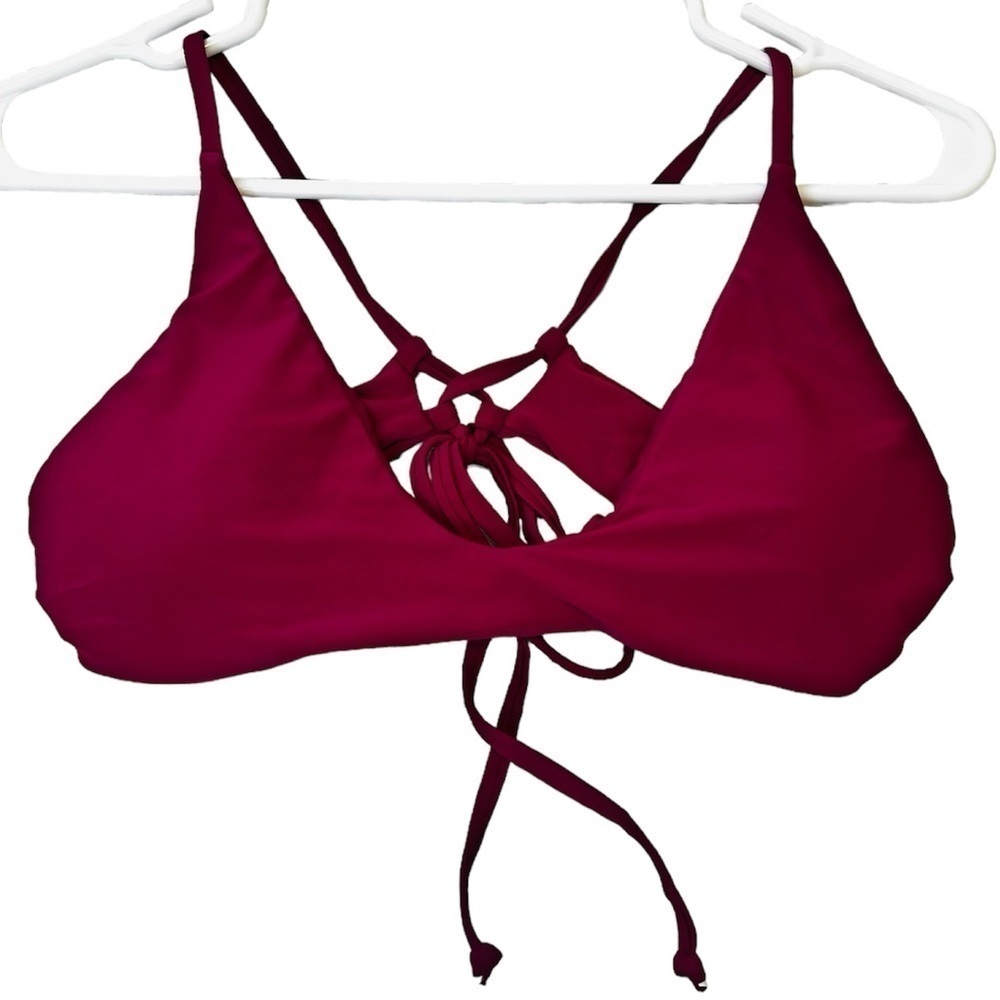 2/$15 Zaful - Women’s Fuchsia Bikini Top Strappy Triangle Swim Top Size 8